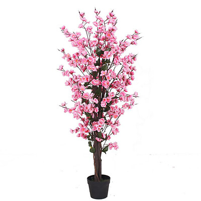 Künstlicher rosa Blütenbaum realistische künstliche Zimmerpflanzen 120 cm 4 Fuß