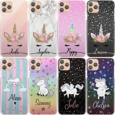 Personalisierte Handy-Hülle Initiale; Einhorn Regenbogen Stern Hartschale für Huawei P/Y