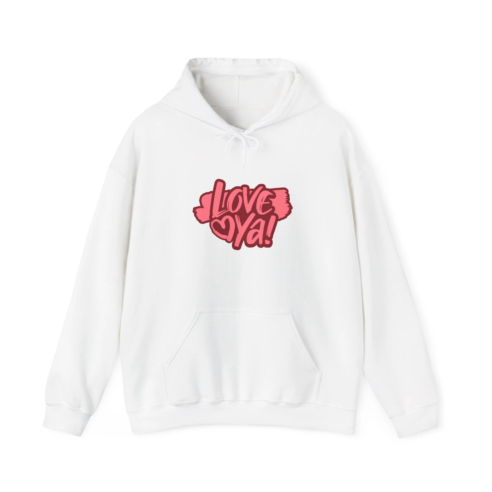 Felpa con cappuccio unisex Love Ya regalo San Valentino maglione cuore accogliente rosso