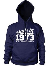 MADE IN 1973 ALL ORIGINAL PARTS HOODIE MENS WOMENS COOL GIFT FUNNY PRESENT