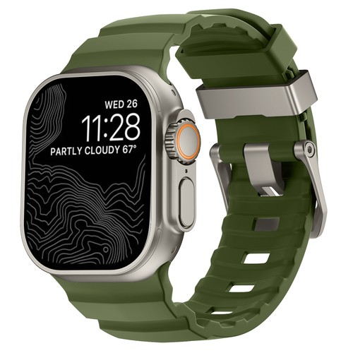 Sport Silicone Band For Apple Watch Ultra 2 10 9 8 7 6 SE 5 4 Titanium Metal Bra - Picture 16 of 50
