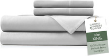 Luxury Bamboo King Size Bed Sheet Set - Cooling, Silky Soft, Gray