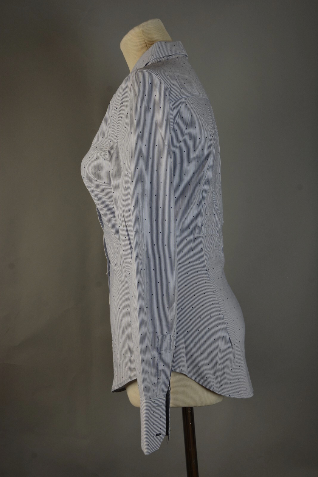 Zara Basic Blue Button Up Collared Shirt Size S - image 4