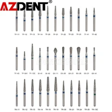 AZDENT Dental Diamond Burs FG Coarse/Fine/Short Shank for High Speed Handpiece