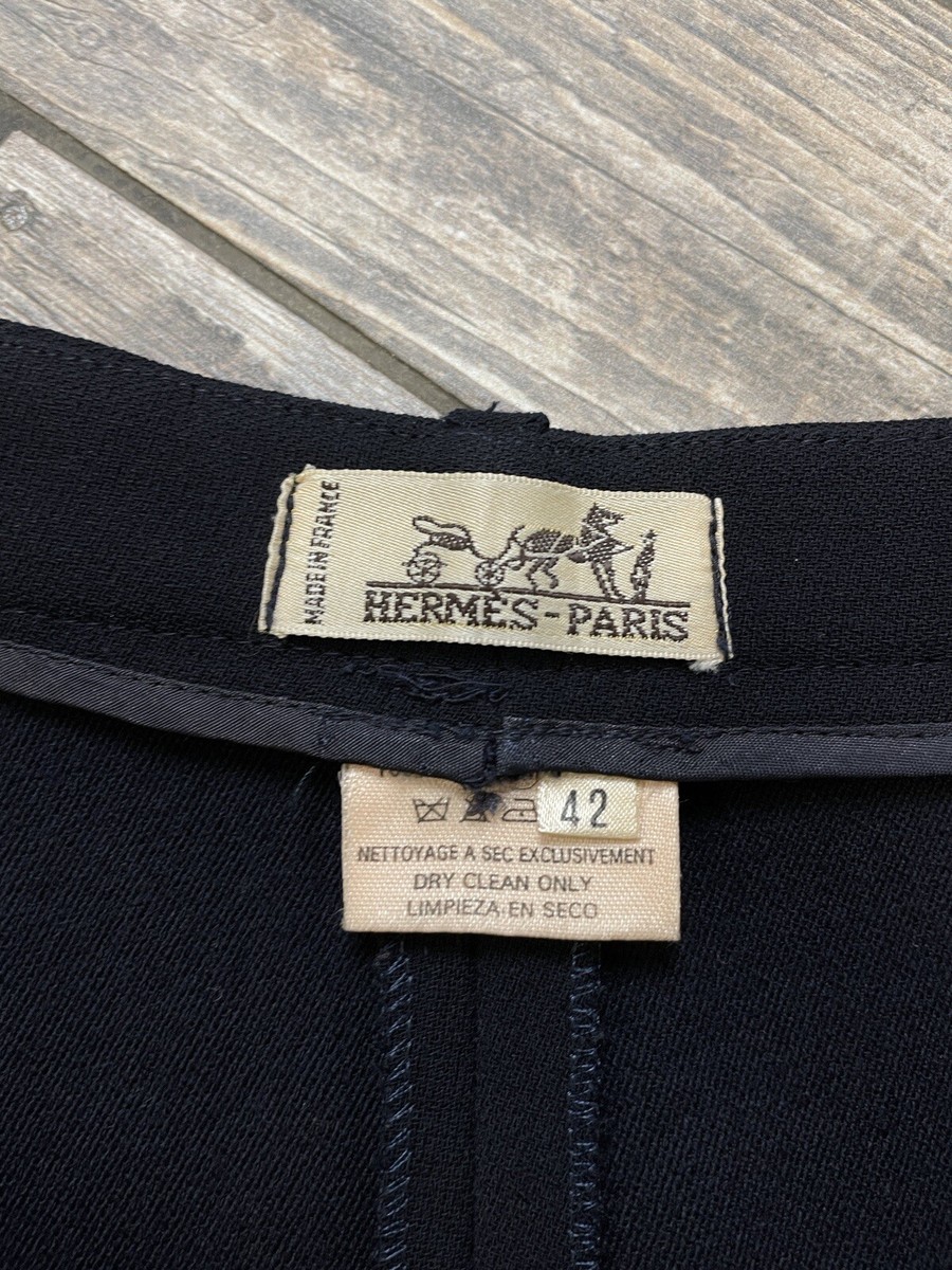 Vintage Hermes Paris Trousers Wool Pants Black Size 42 | eBay Vintage Hermes Paris Trousers Wool Pants Black Size 42 | eBay