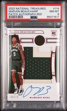 2022 National Treasures Marjon Beauchamp #114 PSA 8 Rookie Auto Patch #/75