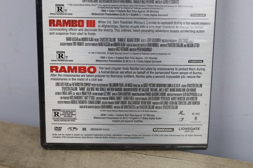 Rambo Collection 1, 2, 3, &4 DVD 4-Movie Set First Blood Sylvestor Stallone - Picture 7 of 8