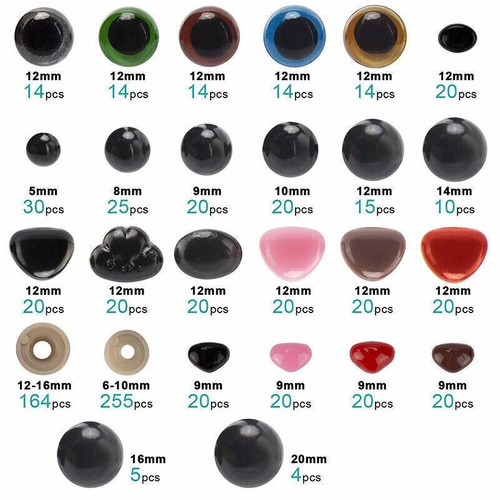 838 occhi di sicurezza occhi di plastica occhi di bambola nasi colorati per occh - Foto 2 di 5