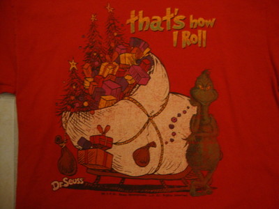 Dr. Seuss's How The Grinch Stole Christmas Book That's How I Roll T Shirt Size M