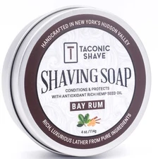 Taconic Shave Bay Rum Natural Handcrafted Shave Soap Made in USA Large 4 oz Puck