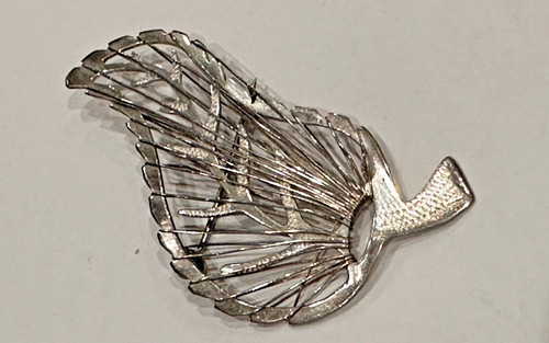 TAXCO MEXICO STERLING SILVER 925 WIRE ART LEAF 2.5" BROOCH PIN VINTAGE EUC