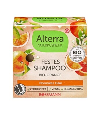 Alterra Naturkosmetik Festes Shampoo Bio-Orange für normales Haar 60 g Vegan