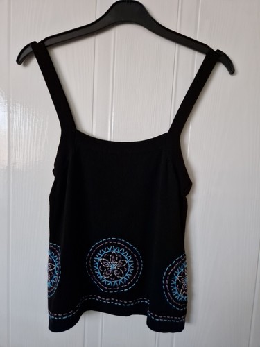 Womens Black Embroidered Knitted Vest & Matching Cardigan,Linea, Size S, VG Con - Picture 6 of 8