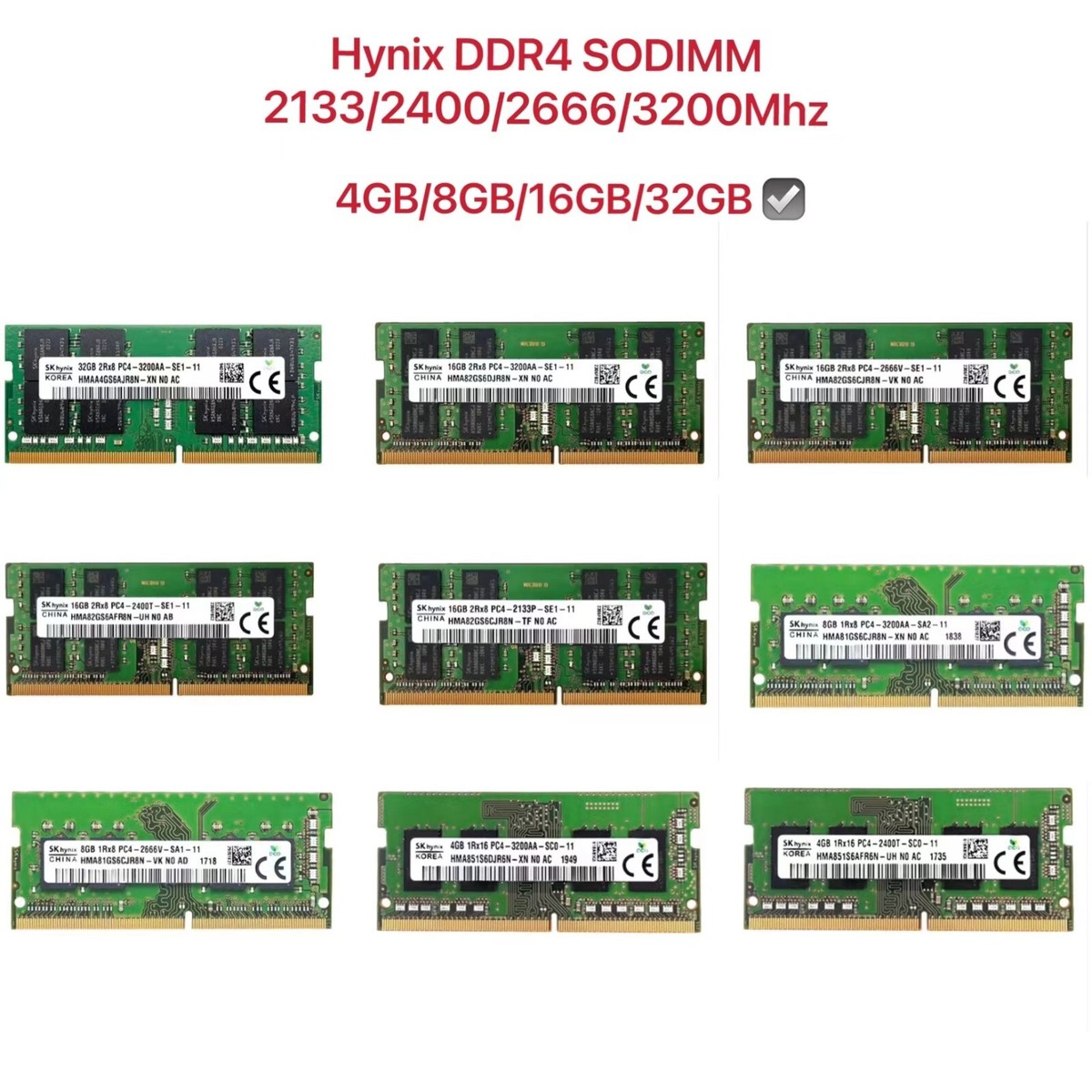 SKhynix DDR4 8GB×4 32GB New SKHynix DDR4 PC4 4GB 8GB 16GB 32GB PC4 Notebook Laptop SODIMM