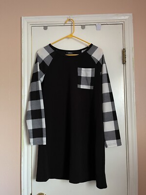 Shein Black & White Long Sleeve Dress Womens Size L Excellent | eBay Shein Black & White Long Sleeve Dress Womens Size L Excellent | eBay