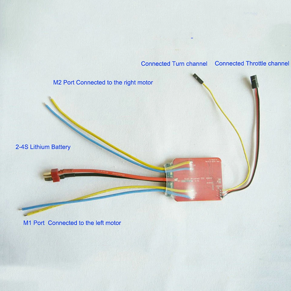 Silent Brushed ESC Dual Two-Way 40A x 2 Quiet ESC for RC Track Tank Boat Motor - Image 2 of 4