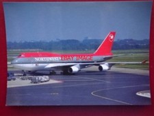 POSTCARD NORTWEST AIRLINES BOEING 747-451 AEROPLANE