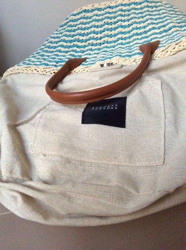 BARNEYS NEW YORK Leather-Trimmed Raffia Basket Bag - Picture 7 of 9