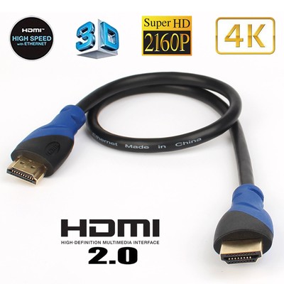 HDMI 2.0 Cable UHD 3D 2160P 4K@60hz Ethernet 1.5ft 3ft 10ft 15ft 25ft 30ft lot