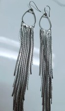 925 Sterling Silver 10.5" Long Threader Chandelier Dangle Earrings