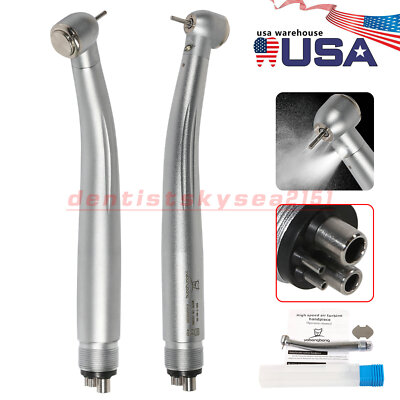 4-HOLE Dental High Speed LED Fiber Optic Push Button Handpiece YBM