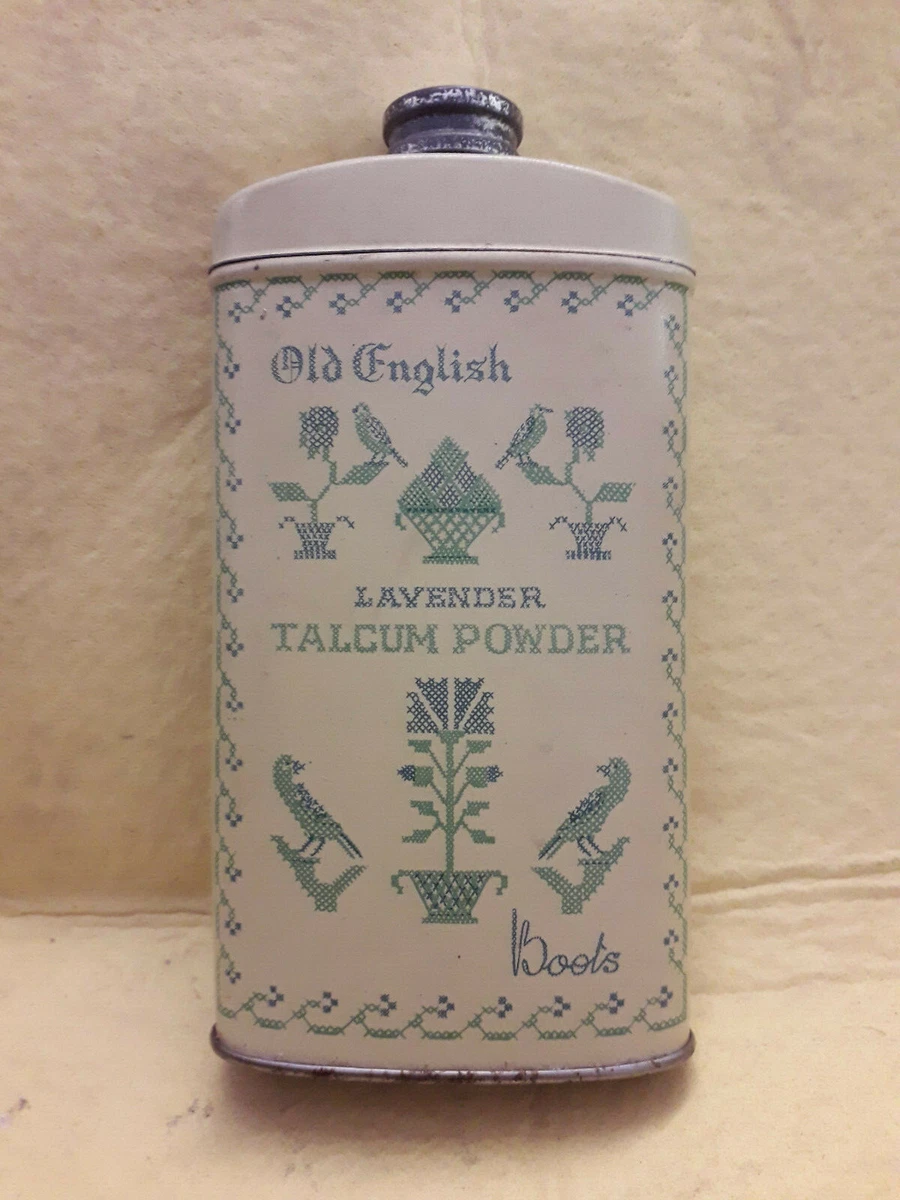 BOOTS OLD ENGLISH LAVENDER TALCUM POWDER TIN vintage