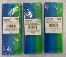 Lot of 3 Blue / green striped Jumbo erasers 5.5" x 2" Teacher supply classroom
