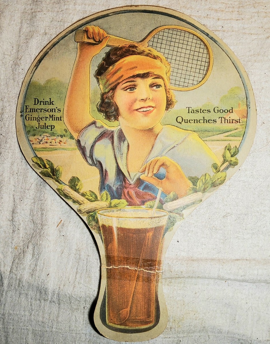 RARE EMERSON'S GINGER MINT JULEP SODA FOUNTAIN ADVERTISING HAND
