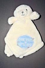 Baby Gear Teddy Bear Lovey Thank Heaven For Little Boys Plush White Blanket
