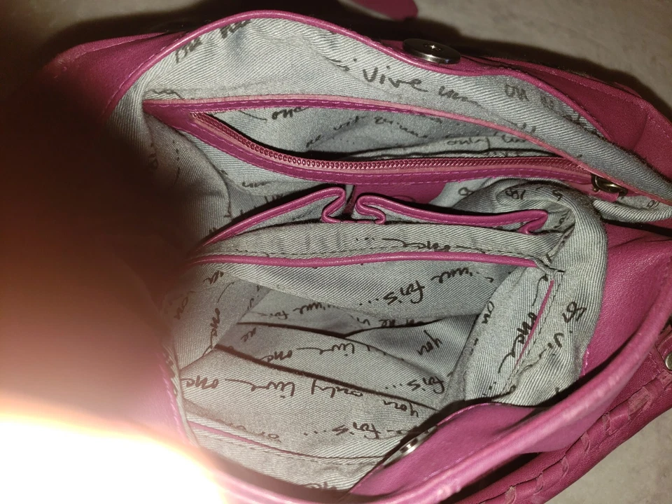 Bolso Bandolera Bolso de Mano Bolso de Hombro Bolso Bandolera Cubo Cuero Rosa Orquídea Grande Ceniza Foto 4 de 4