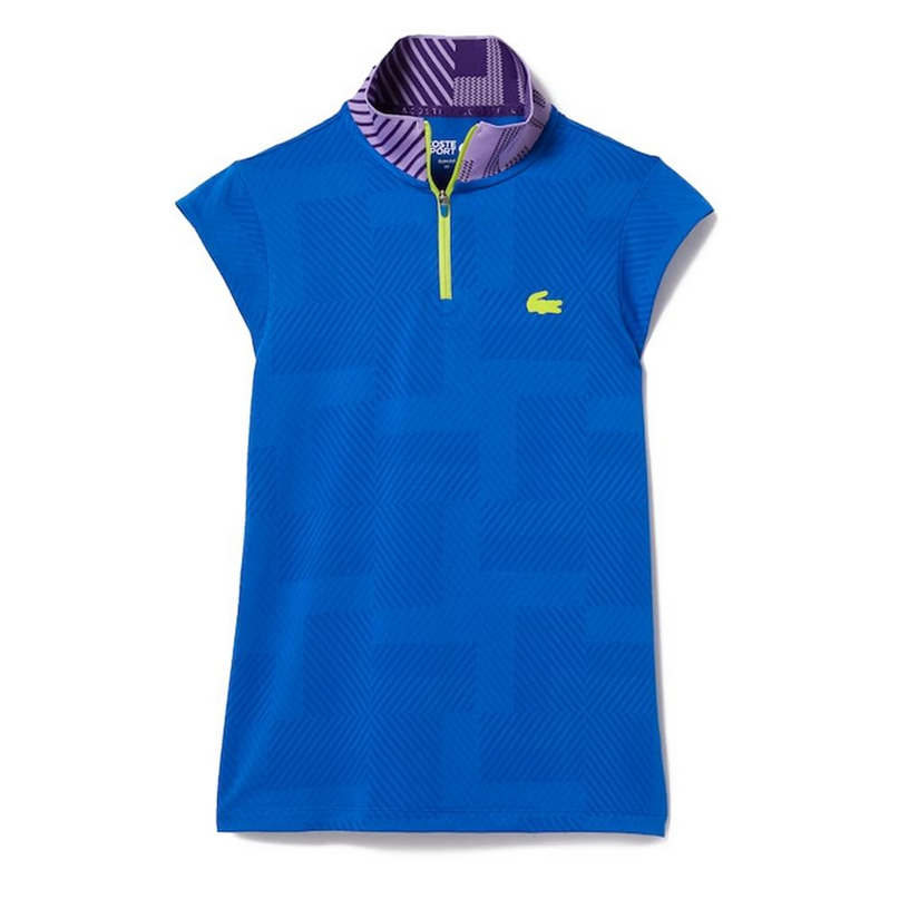 $98 Lacoste Women's Slim Fit Sport Zip High Neck Polo Shirt