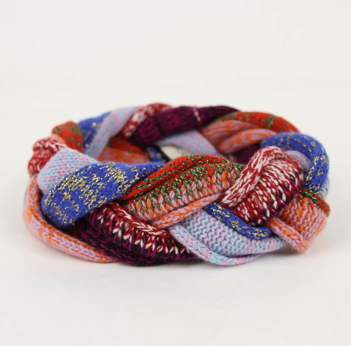 New Gucci Multi-color Wool Braided Headband M/57 476883 9888 | eBay