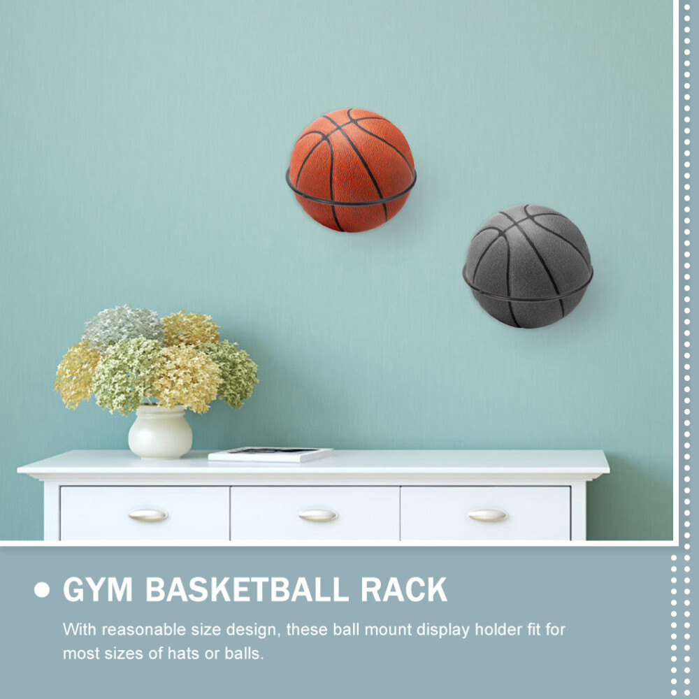 3 Pcs Football Display Stand Metal Holder Shelf Volleyball Wall Storage