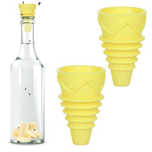 2PCS Reusable Fruit Fly Traps Indoor Fly Trap for Home Kitchen Bottle Gnat Traps