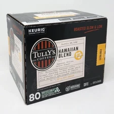 Tully's Coffee Hawaiian Blend Extra Bold K-Cups Pods, 80-count Exp: 04/26