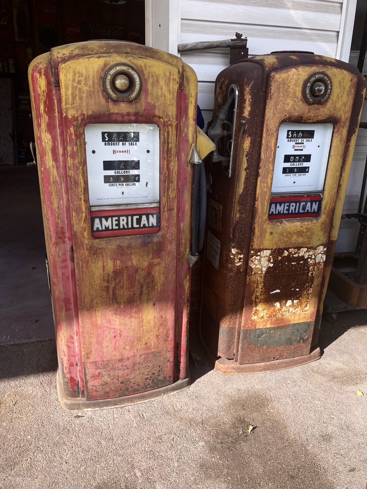 Pair vintage 766 gas pumps American Gas ⛽️ eBay