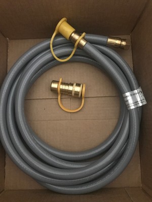 12Ft 3/8'' ID  QDD ZHEN DAR Model DE01 Natural Gas Hose Connector Hose