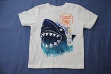 NEW Toddler Boys Graphic T-Shirt Size 2T White Top Garanimals Shark Cotton Tee