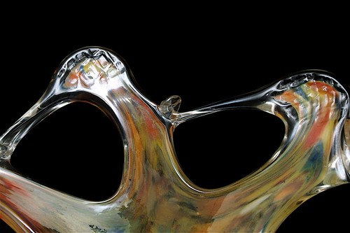 VINTAGE MURANO LAVORAZIONE ARTE GLASS ORGANC SCULPTURAL BOWL 60S/70S - Picture 6 of 10