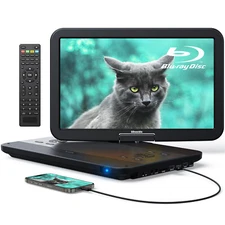17.6" Full HD Portable Blu-ray DVD Player 15.4"270° Swivel Screen HDMI USB Dolby