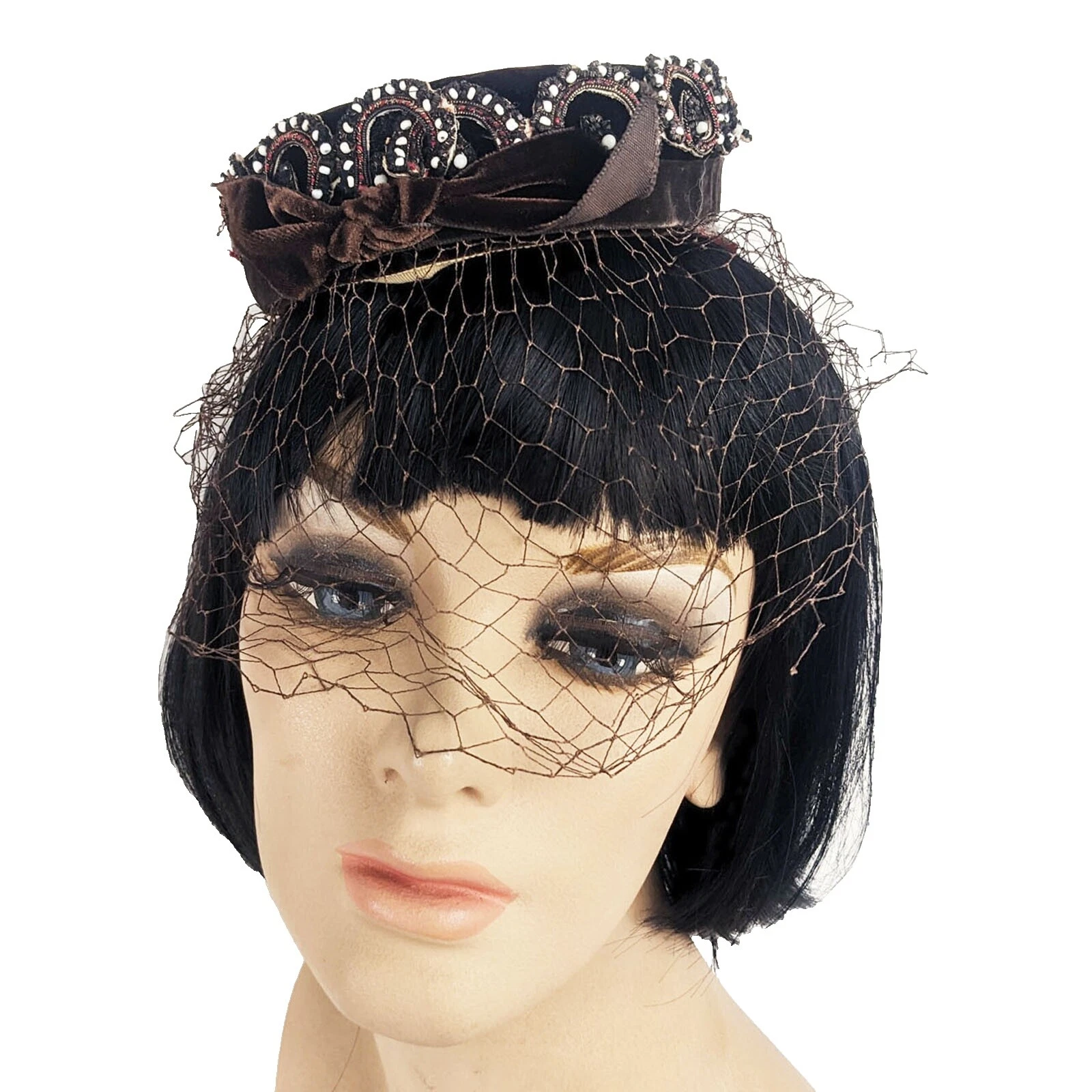 Pastillero Velvet Sombreros vintage 1940s para Mujer