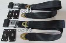 Black Seat Belt Set With Mounting Hardware For Gm 2 Point Replacement 60 Black Seat Belt Set With Mounting Hardware For Gm 2 Point Replacement 60