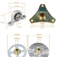 29" Go Kart Rear Live Axle Kit Chain Sprocket Brake Wheel Hub Assembly Go Cart 