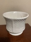 McCoy USA 2033 swirl vase planter pedestal art pottery signed vtg 1940s White
