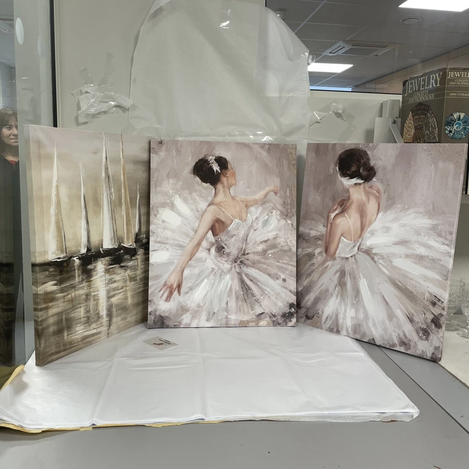 Trio of Prints Ballet Ballerina &  Nautical Boats Lightweight  Ready To Hang - Image 3 of 4