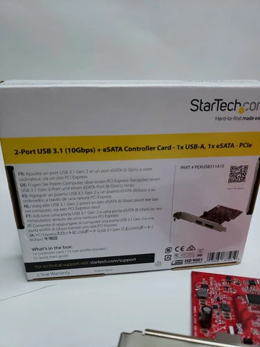 StarTech.com 2-Port USB 3.1 Gen 1(10Gbps) and eSATA(6Gbps) PCIe Card - PCI  - Picture 3 of 4