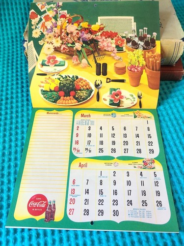 ORIGINAL 1958 COKE CALENDAR W/ SLEEVE MID CENTURY MODERN COCA COLA - Picture 2 of 12