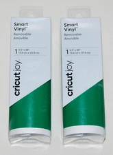 New Set of 2 Cricut Joy Removable Smart Vinyl Green Matte 5.5" x 48" Rolls