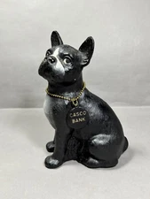 Vintage Boston Terrier Dog Plastic Thrifti Check Service Advertising Casco Bank