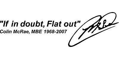 2x Colin Mcrae If in doubt Flat out Sticker Decal - Afbeelding 1 van 1